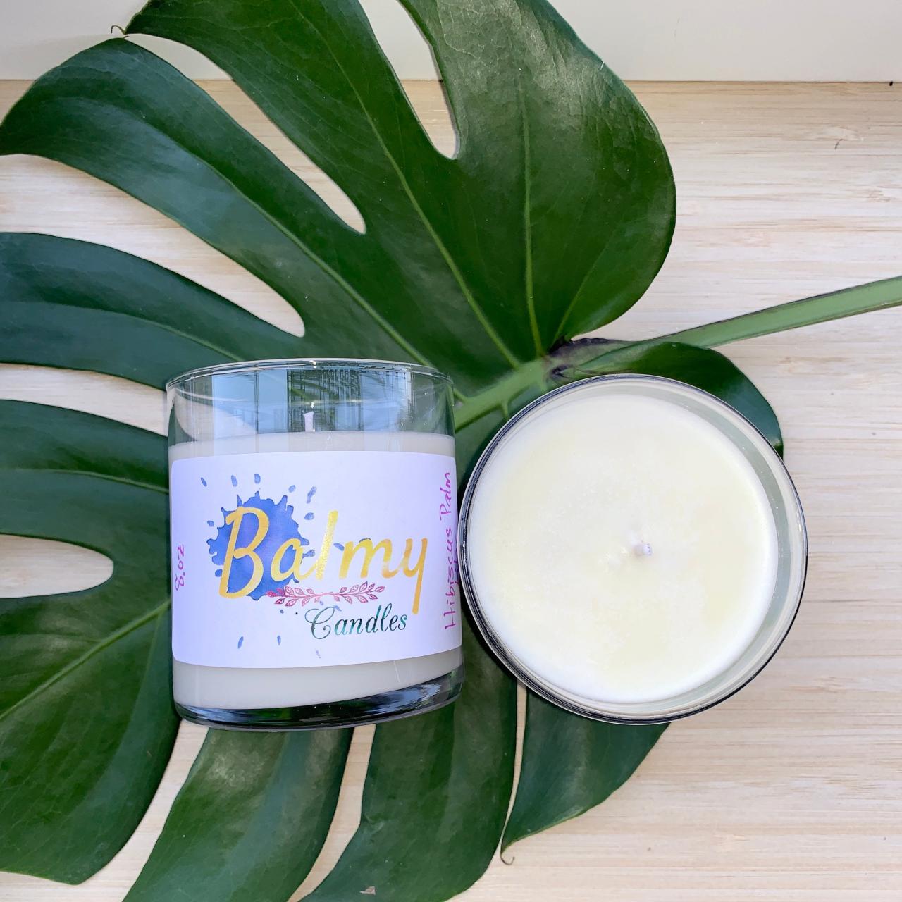 Hibyscus Palm Hand-poured Soy Candle | Handmade Candle