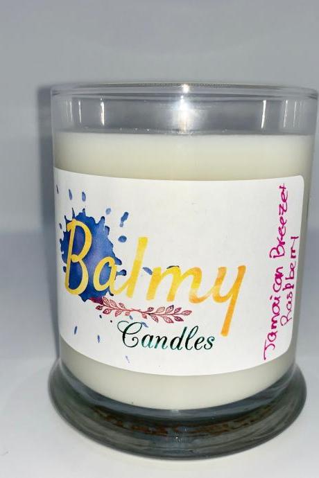 Jamaican Breeze + Raspberry Soy Wax Candle | Handcrafted Candle