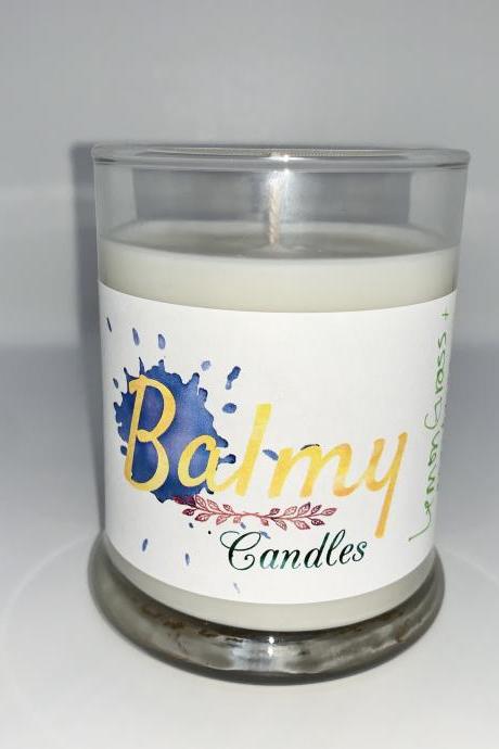 Lemongrass + Tangerine Scent Soy Wax Candle