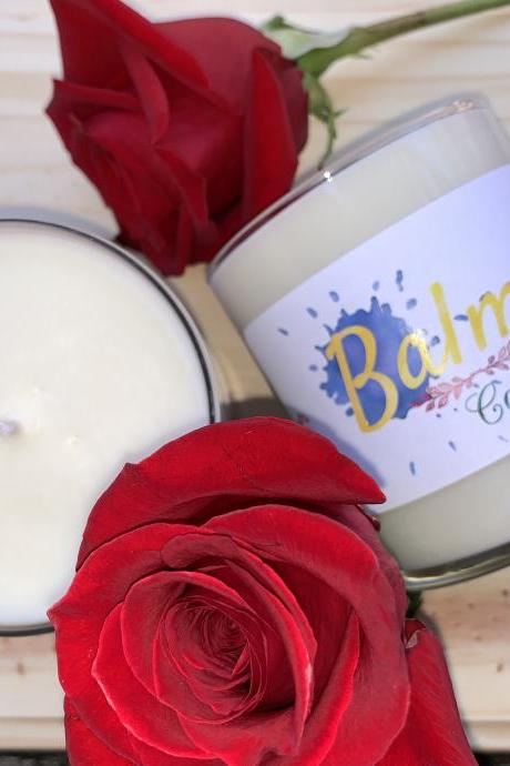 Red Rose Scented Soy Wax Candle | Handmade Candle