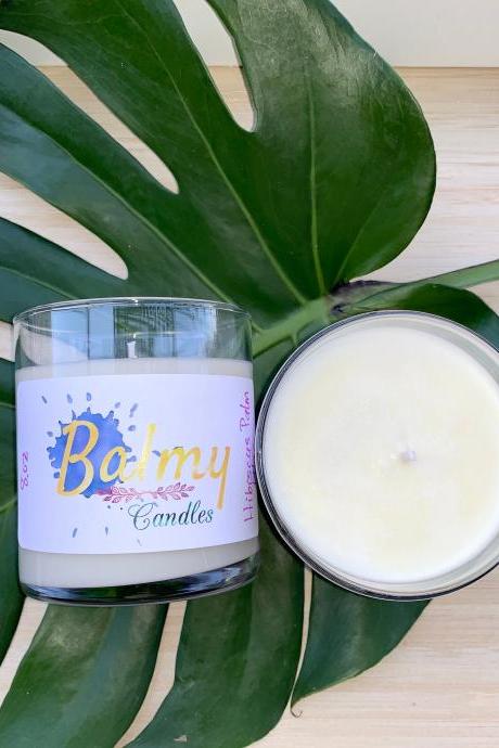 Hibyscus Palm Hand-poured Soy Candle | Handmade Candle